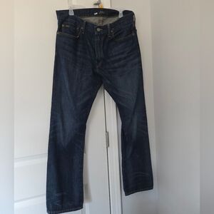 Polo Ralph Lauren Mens Hampton Relaxed Straight Blue Jeans 34x32